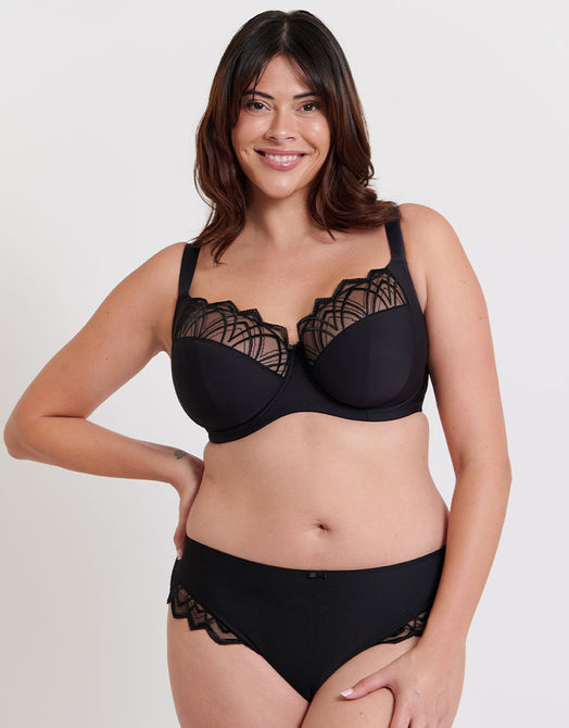 Flirtelle Emilie Deco Full Cup Side Support Bra Black